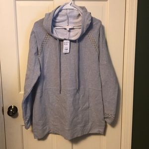 NWT gray lace hoodie XL